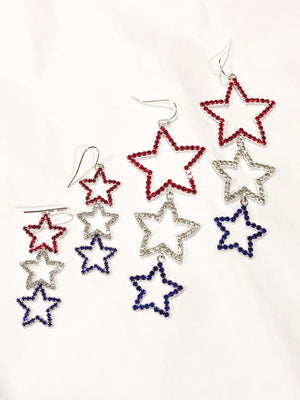 Small Patriotic Star Trio Earrings