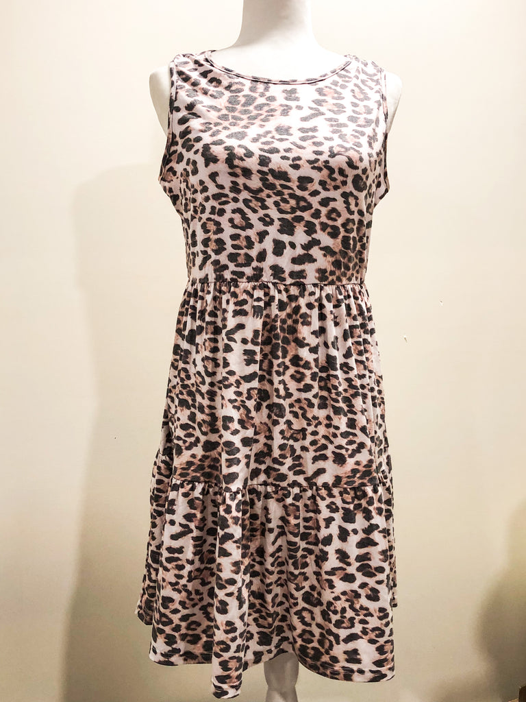 Vintage Leopard Tiered Dress