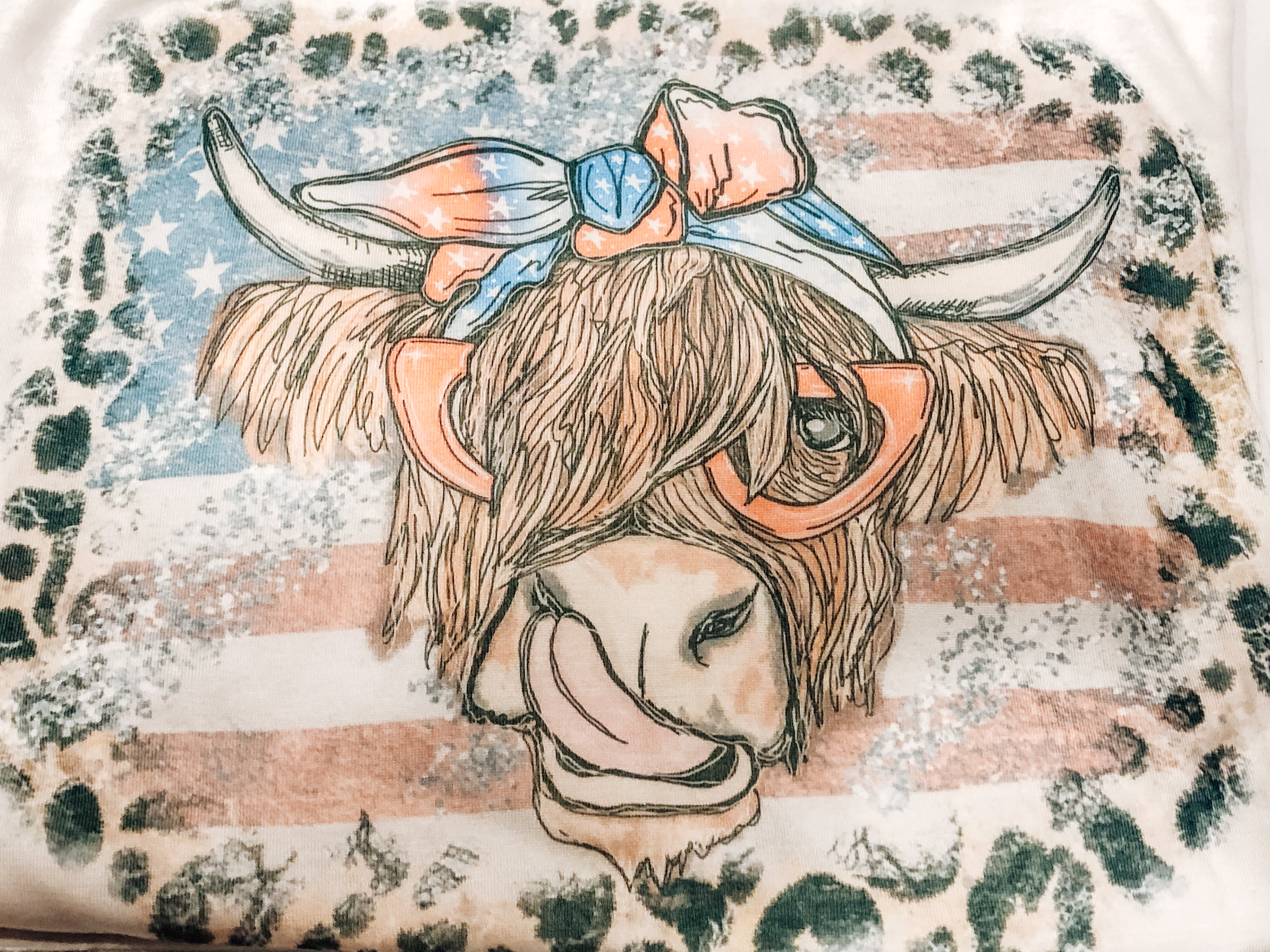 Patriotic Highland Cow T-shirt