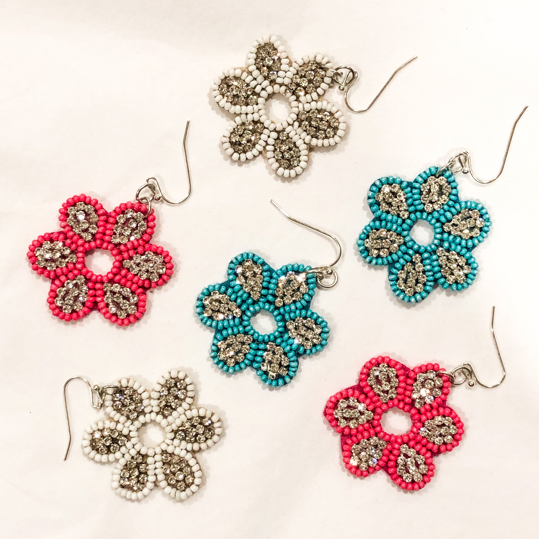 Flower Seed Bead Earrings – Katie Belles