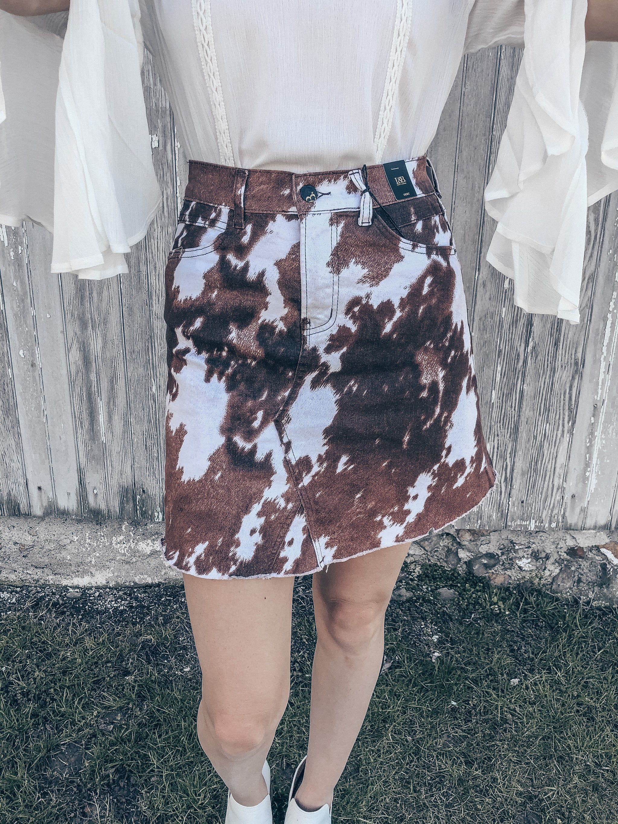 Cowhide Mini Skirt Katie Belles