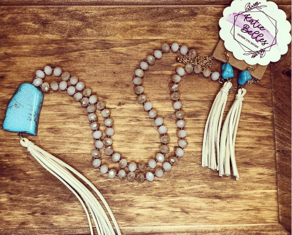 Ivory Bead & Turquoise Stone Set