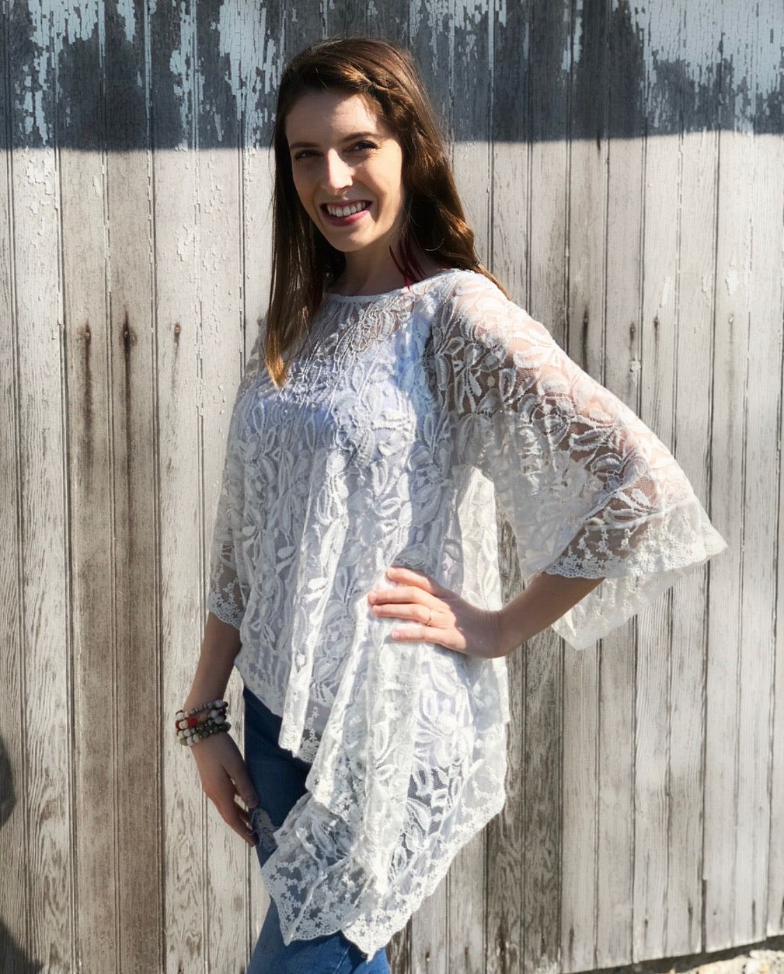 Ivory Lace Tunic Top