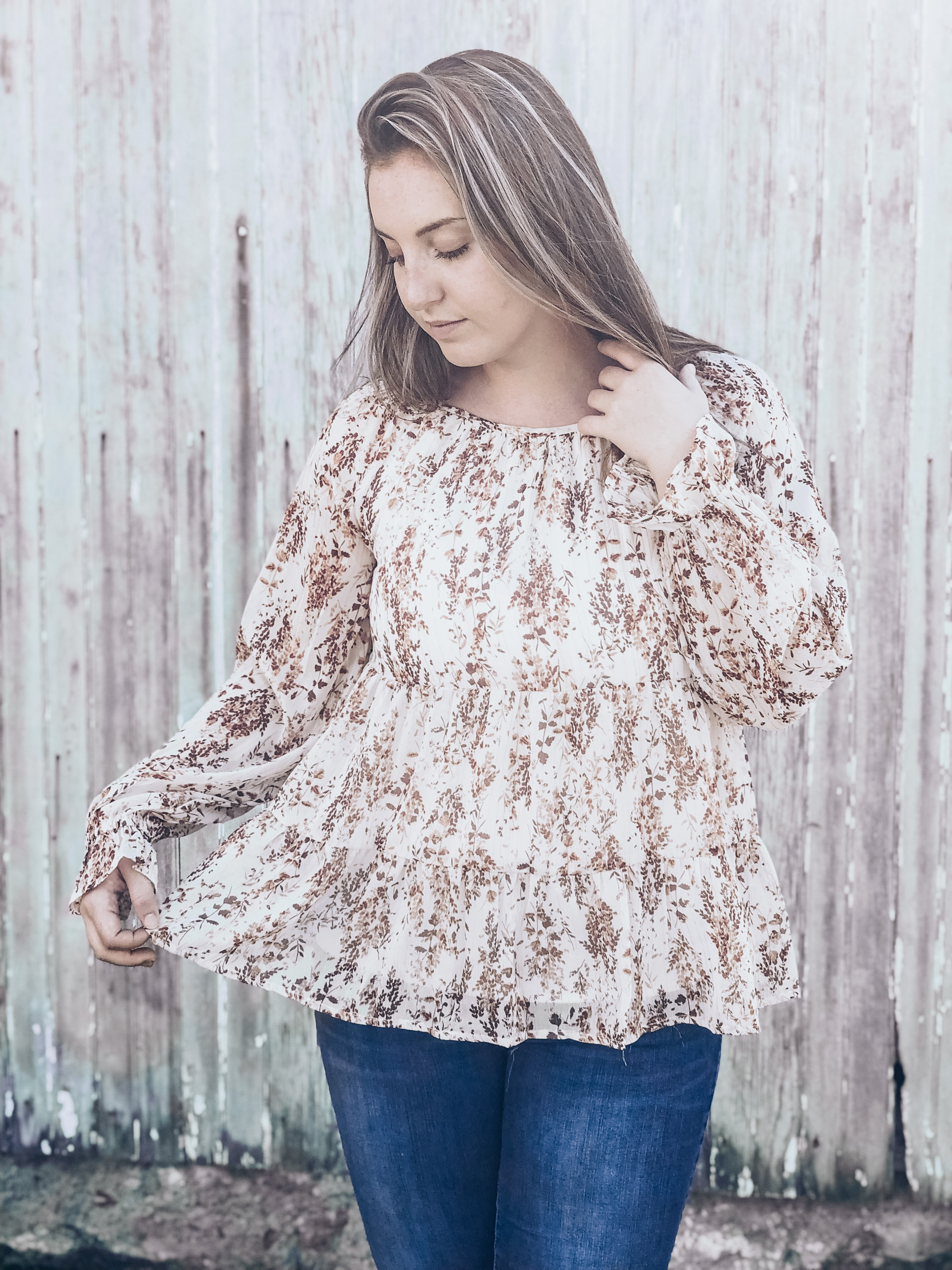 Autumn Floral Tiered Top