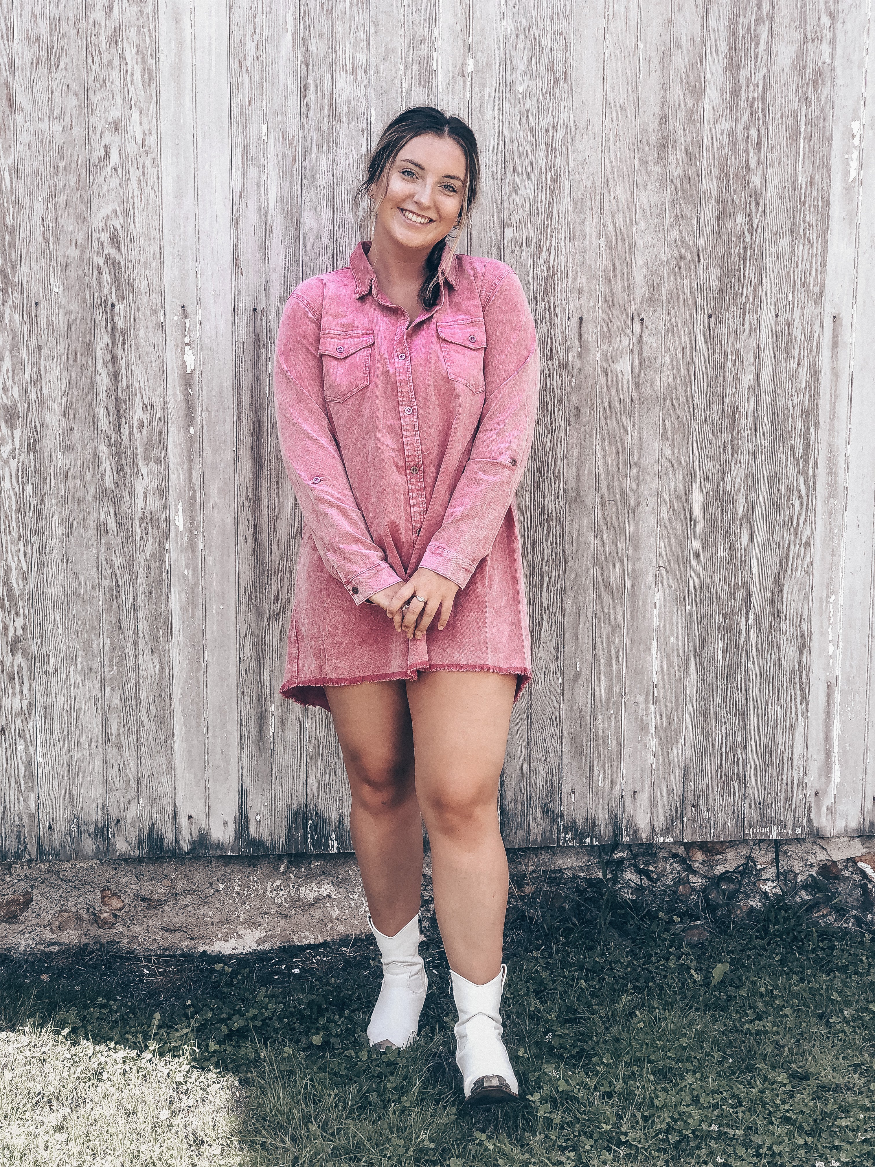 Hot Pink Corduroy Dress/Shirt