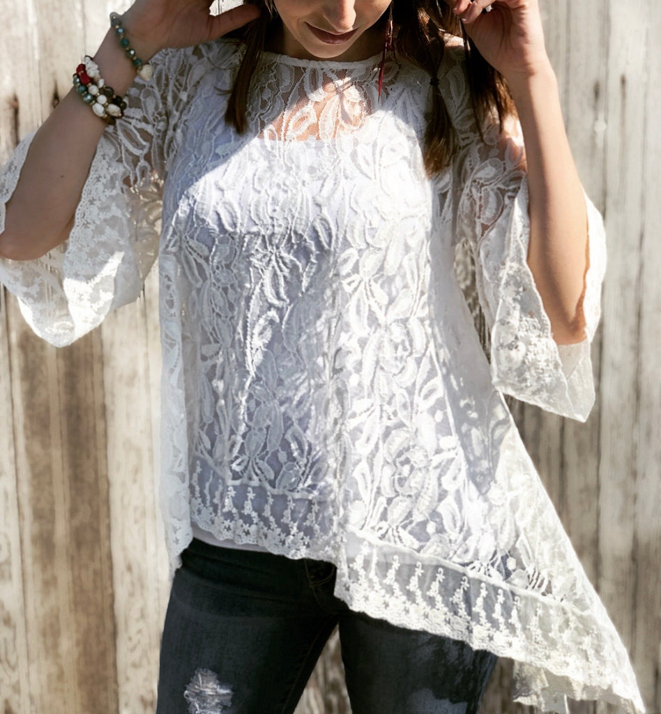 Ivory Lace Tunic Top