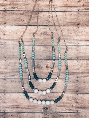 Three Layer Turquoise Bead necklace
