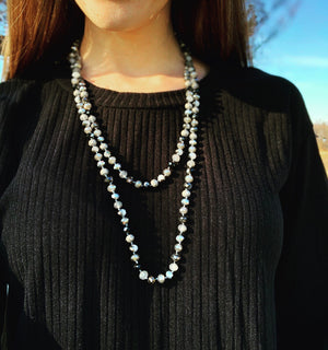 Black Faceted Beaded Necklace